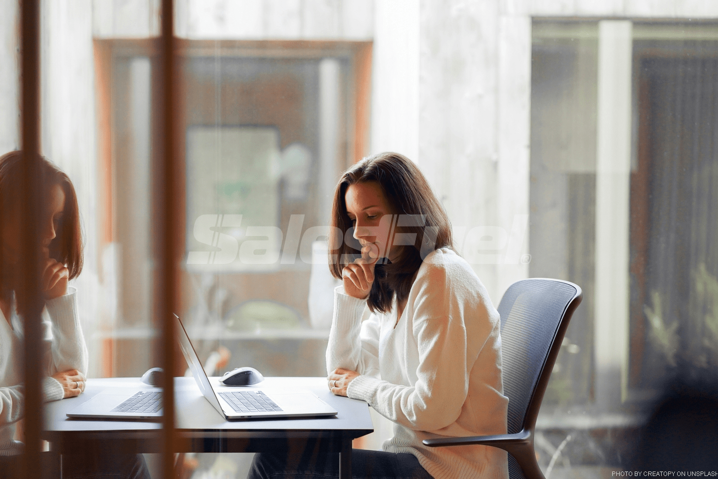 woman at desk