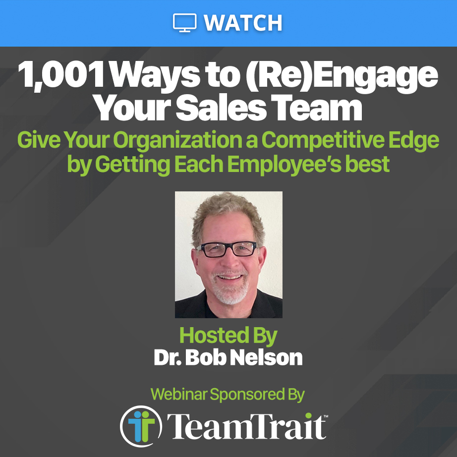 Dr. Bob Nelson TeamTrait webinar employee engagement